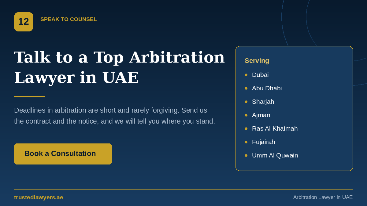 Book a consultation with a top arbitration lawyer in UAE