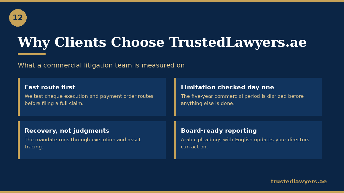 Best commercial lawyer in UAE — how TrustedLawyers.ae runs a commercial file