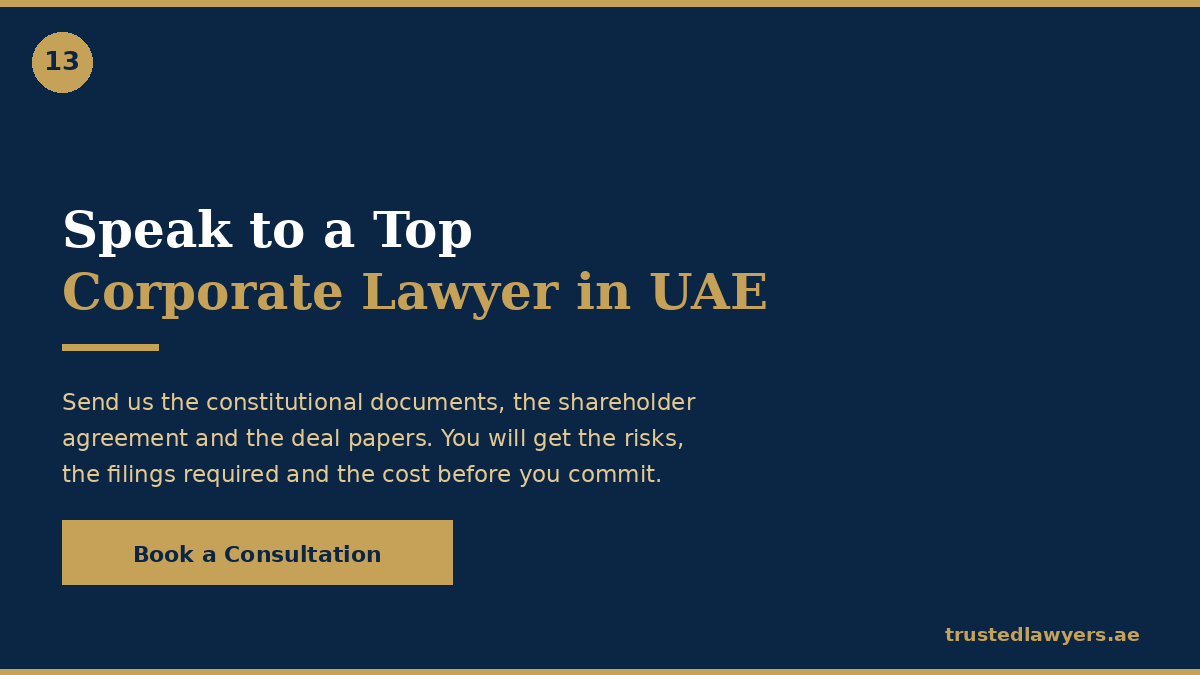 Book a consultation with a top corporate lawyer in UAE