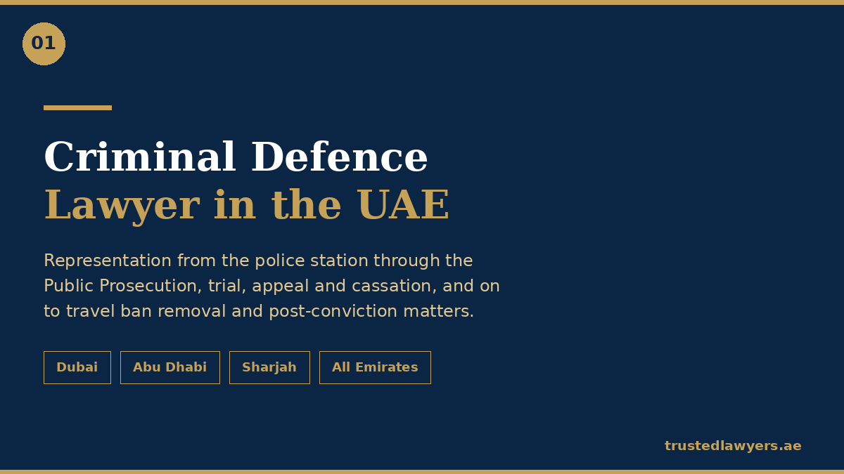 Criminal defence lawyer in UAE — TrustedLawyers.ae criminal defence team