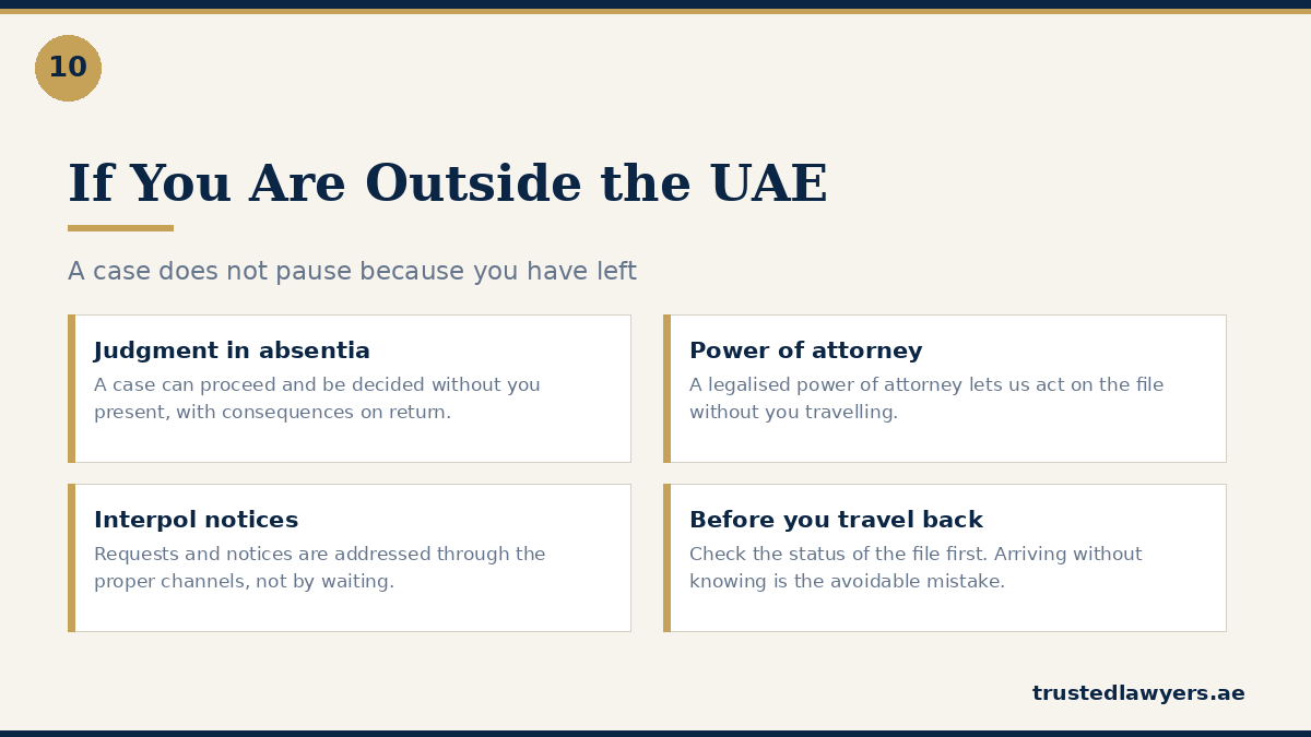 Handling a UAE criminal case from abroad by power of attorney