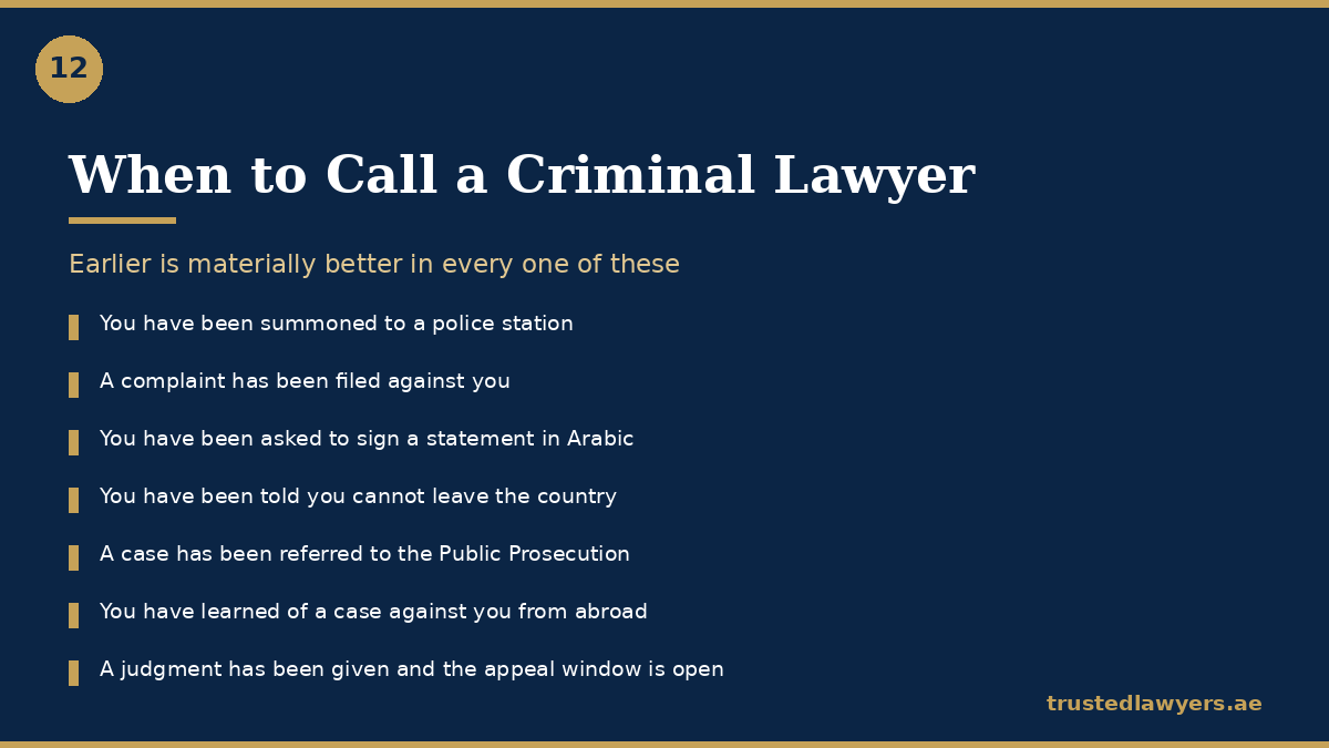 When to call a criminal lawyer in the UAE