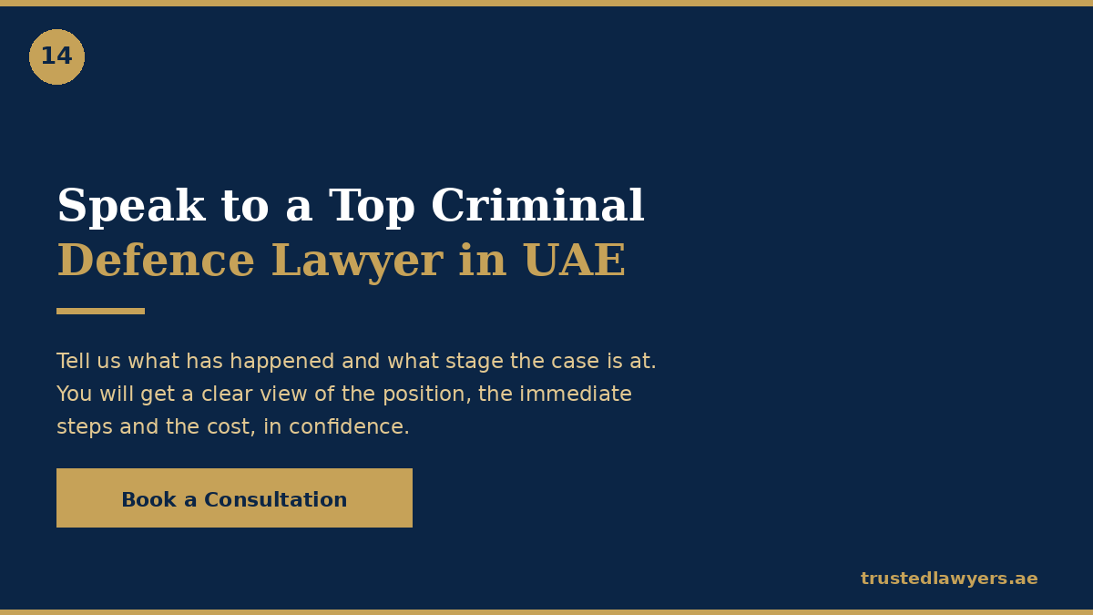 Book a consultation with a top criminal defence lawyer in UAE