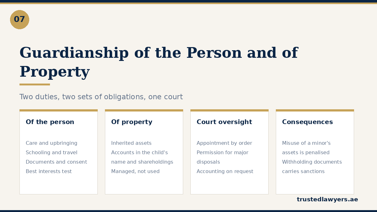 Guardianship of a child’s person and property under UAE law