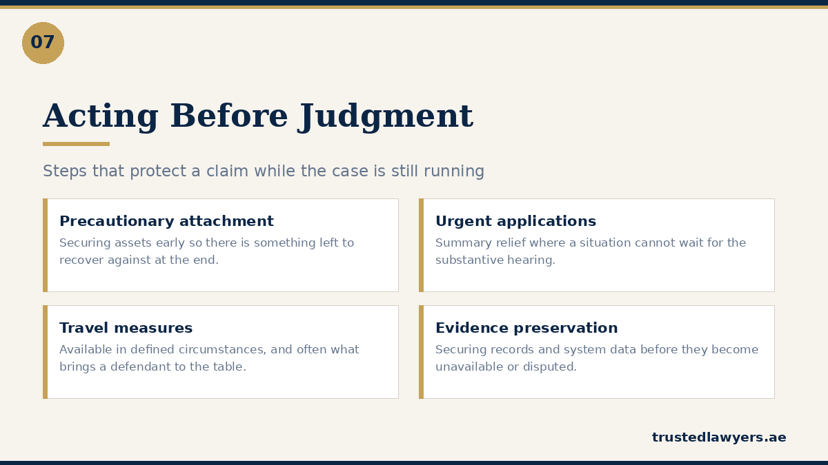 Interim and protective measures available in UAE litigation