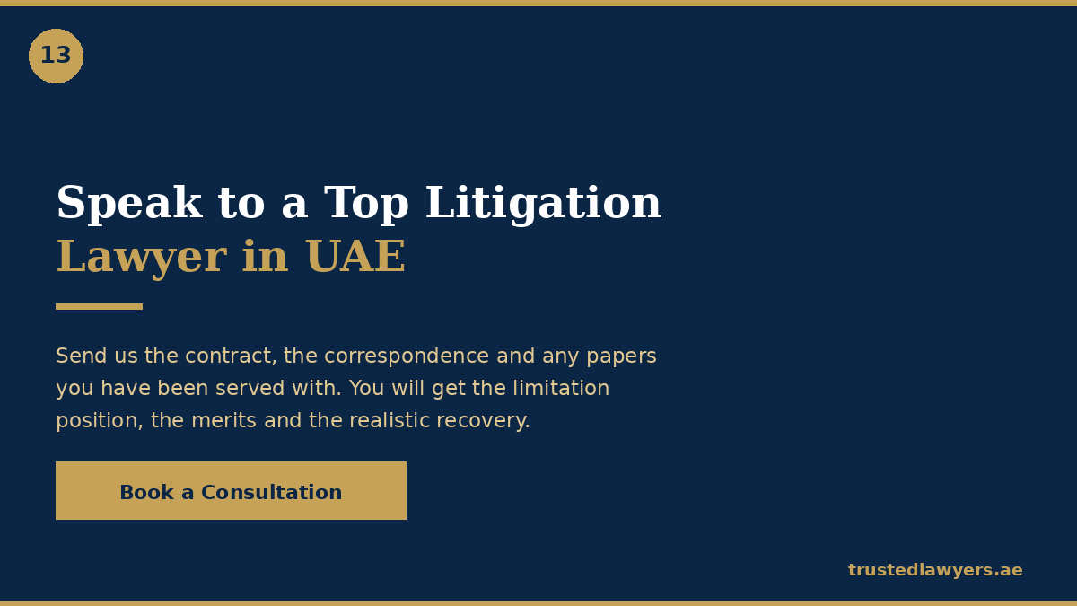 Book a consultation with a top litigation lawyer in UAE