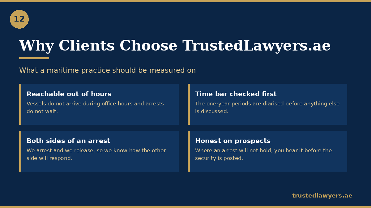 Best maritime lawyer in UAE — how TrustedLawyers.ae runs an arrest