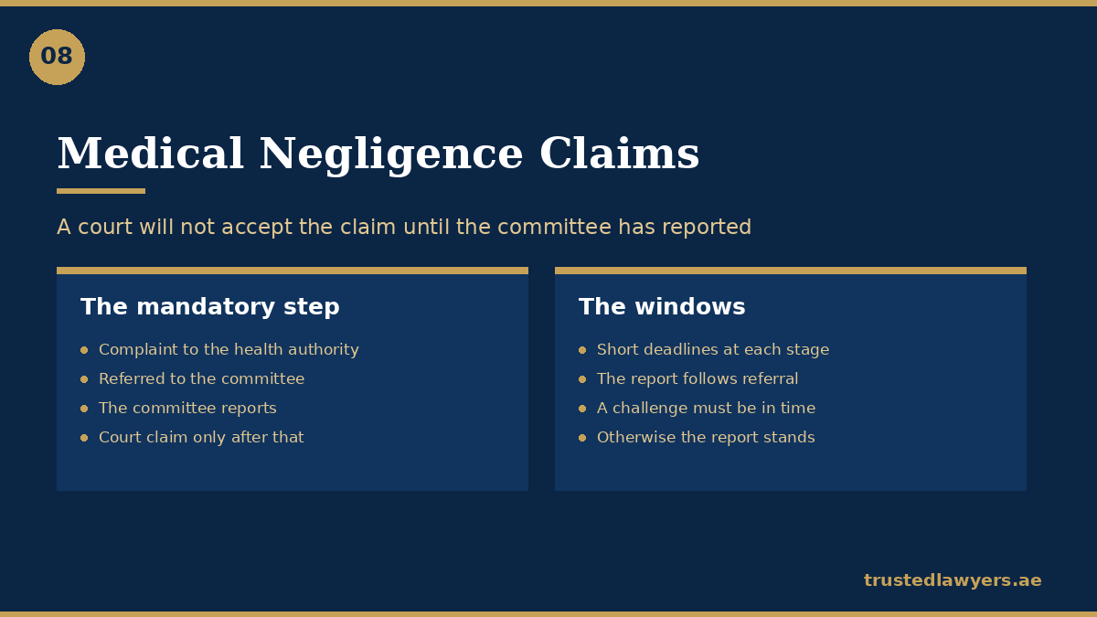 The Medical Liability Committee route for UAE medical negligence claims