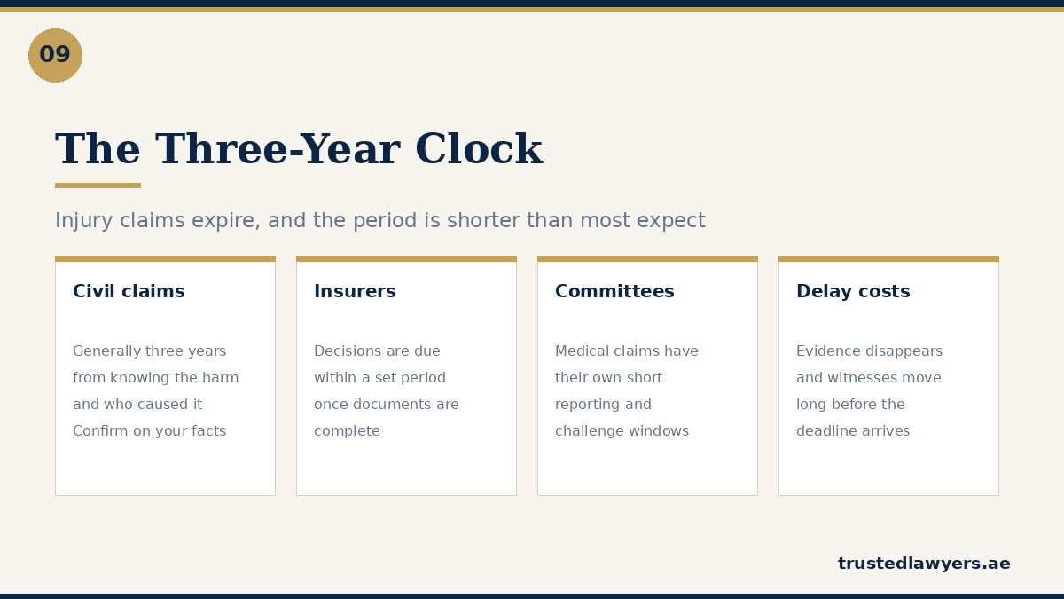 Time limits that apply to personal injury claims in the UAE