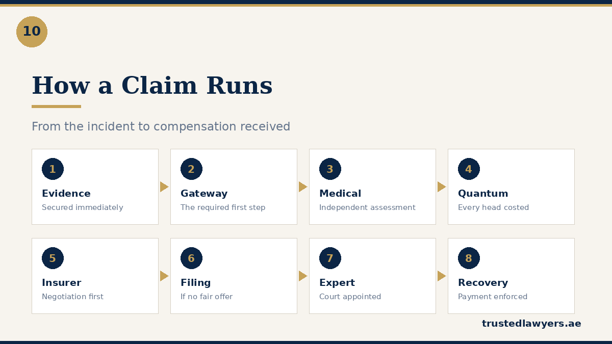 Step by step personal injury claim process in the UAE