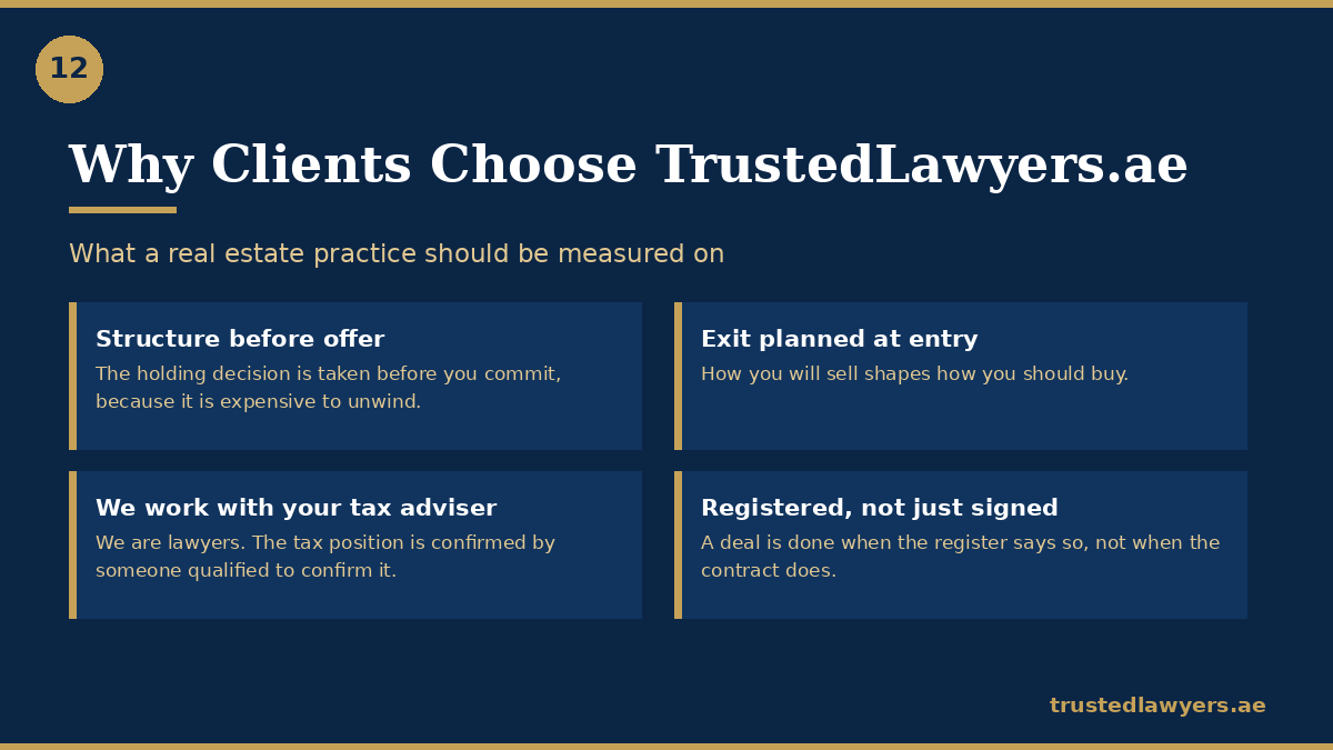 Best real estate lawyer in UAE — how TrustedLawyers.ae runs a transaction