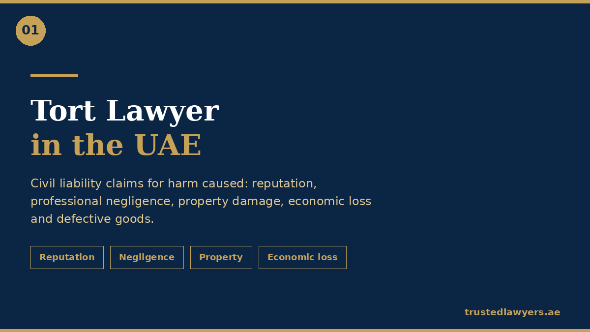 Tort lawyer in UAE — TrustedLawyers.ae civil liability team