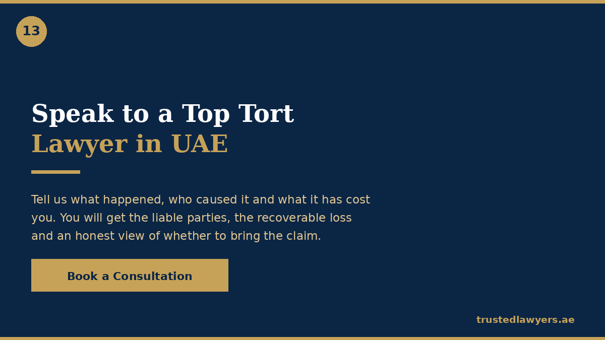Book a consultation with a top tort lawyer in UAE